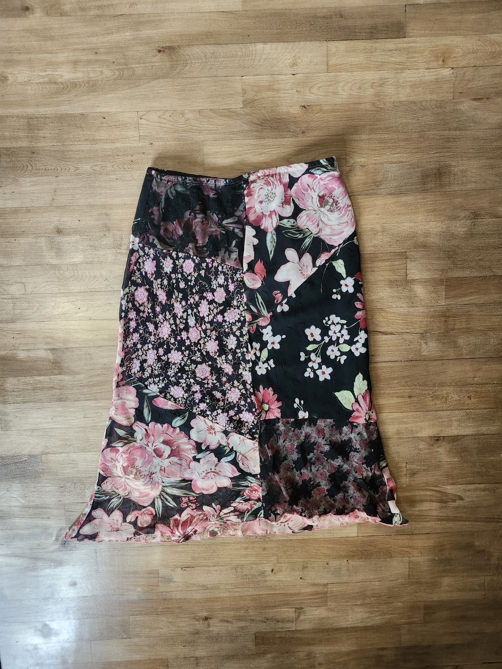 Clio Floral Patchwork Midi Skirt
